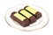 Three Marzipan chocolate bars on the plate