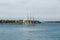 Three Masted Schooner Under Full Sails