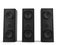 Three matte black modern big music speakers