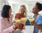 Three Mature Female Friends At Home Celebrating With Cocktails Together