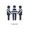 three men conference icon on white background. Simple element illustration from behavior concept