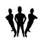 Three men silhouette