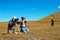 Three mens photographing a wonder of nature.