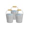 Three Metal Buckets With Water