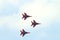 Three Mig 29 fighter aircrafts fly