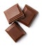 Three milk chocolate pieces