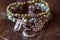 Three mineral stone bracelet with pendants