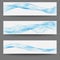 Three minimalistic divider wave swoosh set soft smooth line border swoosh from green to blue.