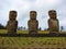 Three moai of Ahu Akivi