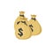 Three money bags vector illustration, cartoon 3d isometric lots of dollar cash, idea of big gran or credit, success