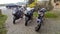 Three motorcycles sport bike