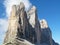 The three mountain peaks of Tre Cime Di Lavaredo, Dolimite`s, Italian Alps, Europe