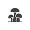 Three mushrooms vector icon