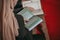 Three muslim girls reading Quran in mosque