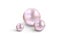 Three nacreous pink pearls on white - 3D illustration