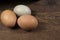 Three natural eggs