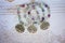 Three natural Fluorite stone beads bracelets