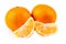 Three navel oranges one peeled two unpeeled