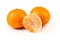 Three navel oranges one peeled two unpeeled