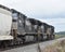 Three Norfolk Southern locomotives pull a train