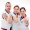 Three nurses demonstrate teamwork and success