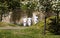 three nurses have a break during the pandemic by a small lake