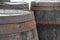 Three Old Wooden Whisky Barrels