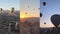 Three-in-one vertical video : Flight of balloons in Cappadocia, Turkey