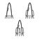 Three options for the logo of a space rocket, minimalist styling for creativity and design