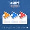 Three options or steps infographic on abstract line industrial background. Business thin line icons.