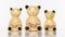 Three ornamental wooden teddy bears