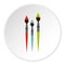 Three paint brushes icon, flat style