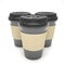 Three paper coffee cups