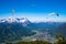 Three paraglider in front of the Zugspitzmasiv