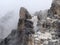 Three peaks of Lavaredo valley dolomites mountains panorama landscape