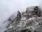 Three peaks of Lavaredo valley dolomites mountains panorama landscape