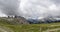 Three peaks of Lavaredo valley dolomites mountains panorama landscape