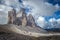 Three peaks. National Park Tre Cime di Lavaredo. Dolomites