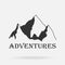 The three peaks vintage mountains. Adventure labels.