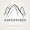 The three peaks vintage mountains. Adventure labels.