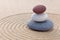 Three pebble stack zen garden