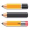 Three pencils vector illustration