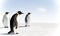 Three penguins in Antarctica