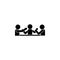 Three people, argument, aggression icon. Simple glyph, flat vector of People talk icons for UI and UX, website or mobile