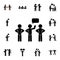 Three people monologue flat vector icon in People talk pack