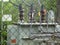 Three phase electrical transformer in fence