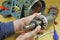 Three phase induction motor bearing inspectio repair