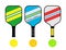Three pickle ball rackets illustration