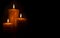 Three Pillar Candles Burning in a Dark Room