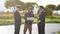 Three pilots briefing a flight plan    documents uniform  weather